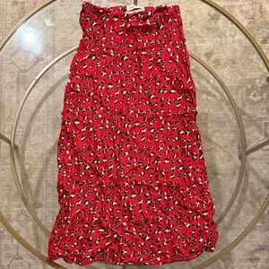 Urban Outfitters Red Animal Print Maxi Skirt